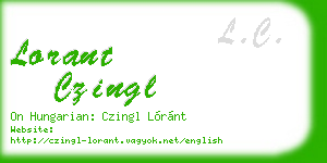 lorant czingl business card
