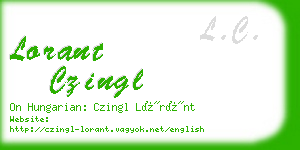 lorant czingl business card